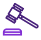 purple icon of a gavel hitting the sound block