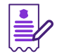 purple icon of a traffic ticket
