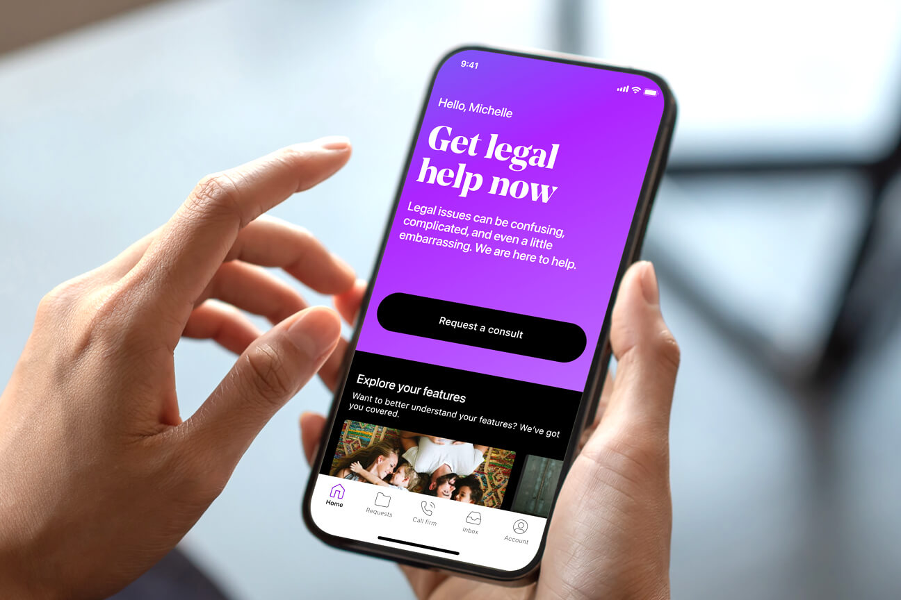LegalShield app being used by woman